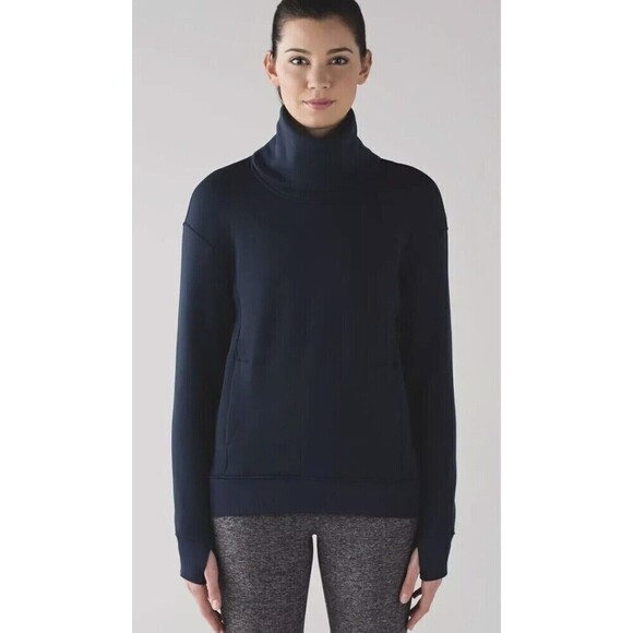Lululemon Kick The Cold Funnel Neck Pullover Sweatshirt Fleece Jacket Size 6 - Picture 1 of 6